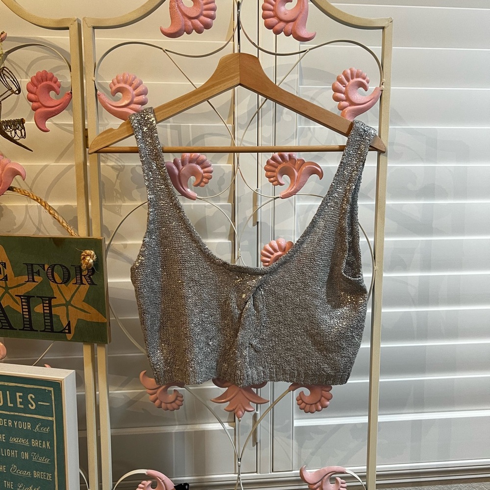 Silver Sparkle Crop Top